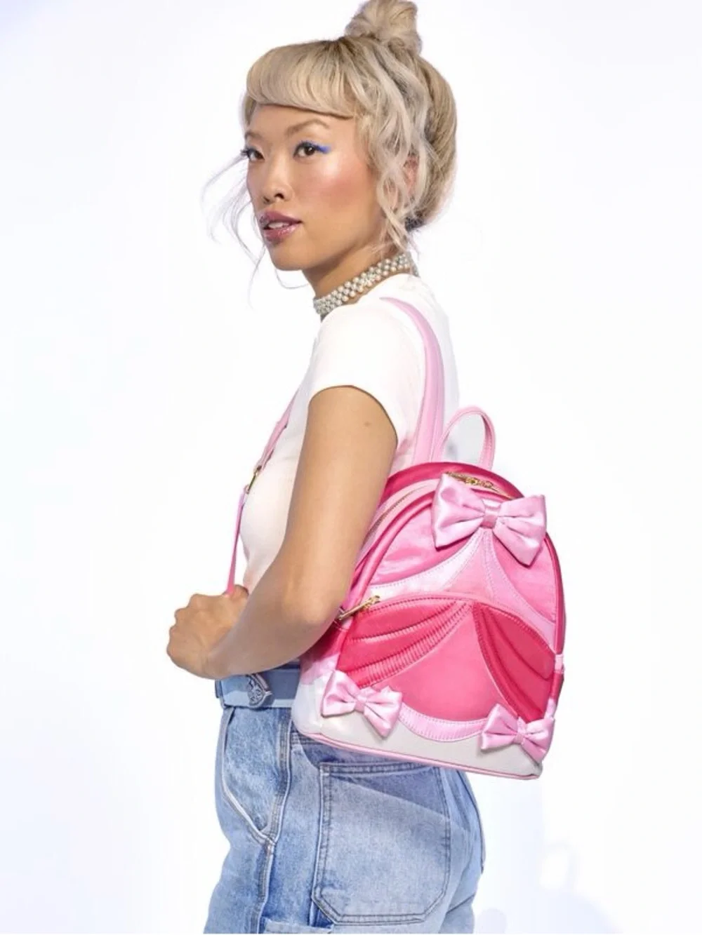 Loungefly Cinderella 75th Anniversary Pink Bow Gown Mini Backpack